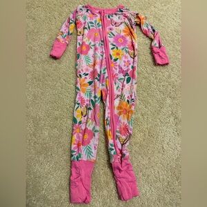 Little Sleepies Pink Floral Kids Footie